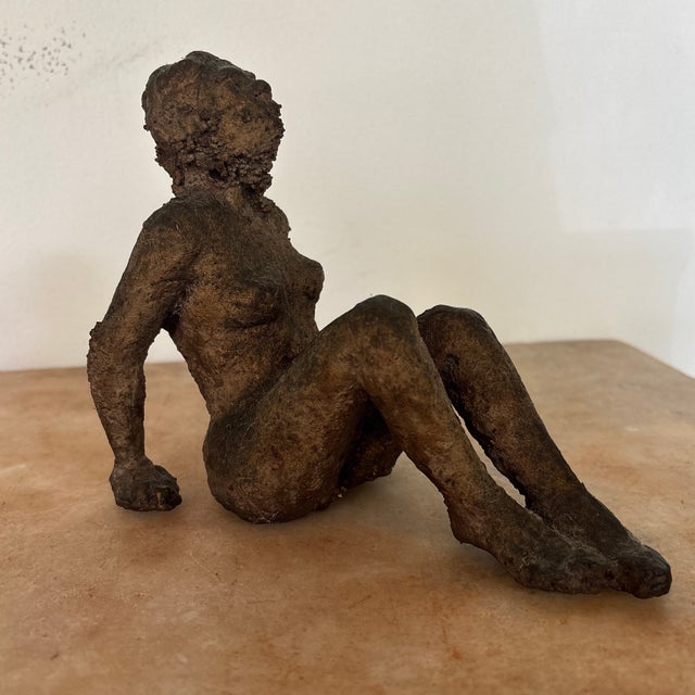 Art Deco Vintage Bronze Figural Sculpture of a Reclining Nude Woman For Sale - Image 3 of 8