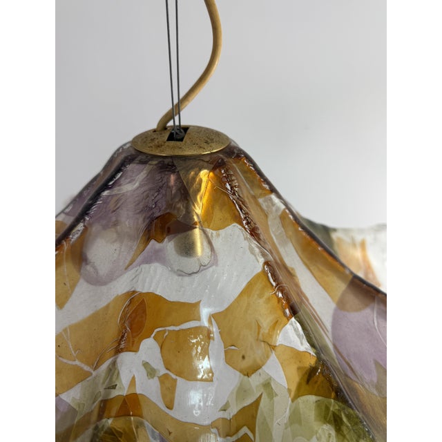 Metal Large Murano Glass and Brass Chandelier from La Murrina, 1970s For Sale - Image 7 of 16