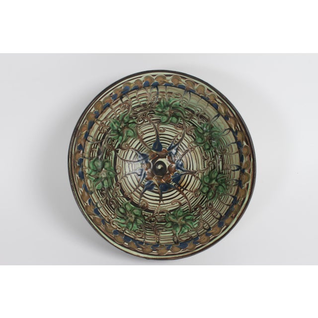 Large ceramic bowl with floral motif made at the pottery work-shop h. A. Kähler in næstved, denmark in the period arround...