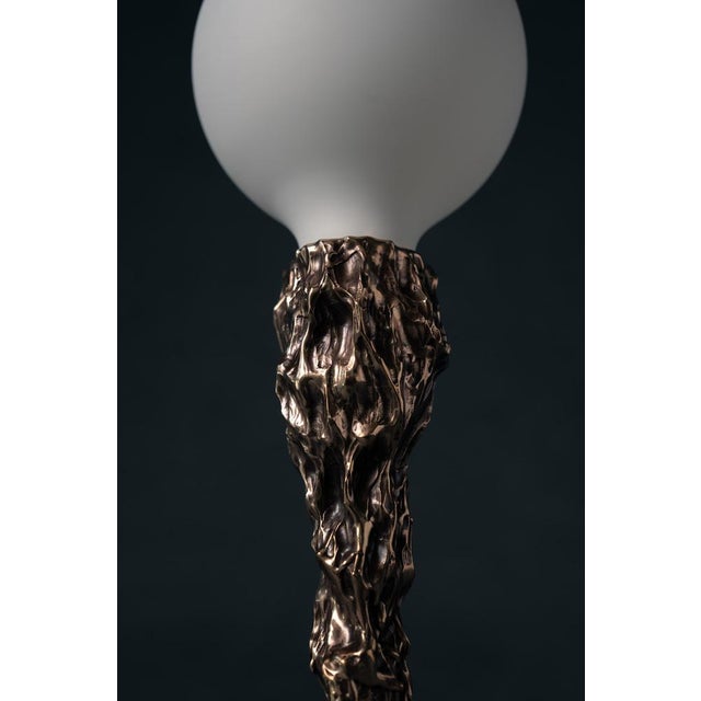 Metal Sweet Thing Small Lamp in Patinated Cast Bronze by William Guillon For Sale - Image 7 of 18