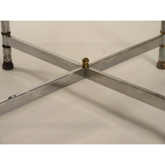 1980s Chrome and Brass Side Tables - a Pair For Sale - Image 12 of 13