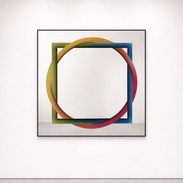 Striking geometric mirror designed by Rogelio Polesello for Morphos – Acerbis in the 1970s. This Italian screen-printed...