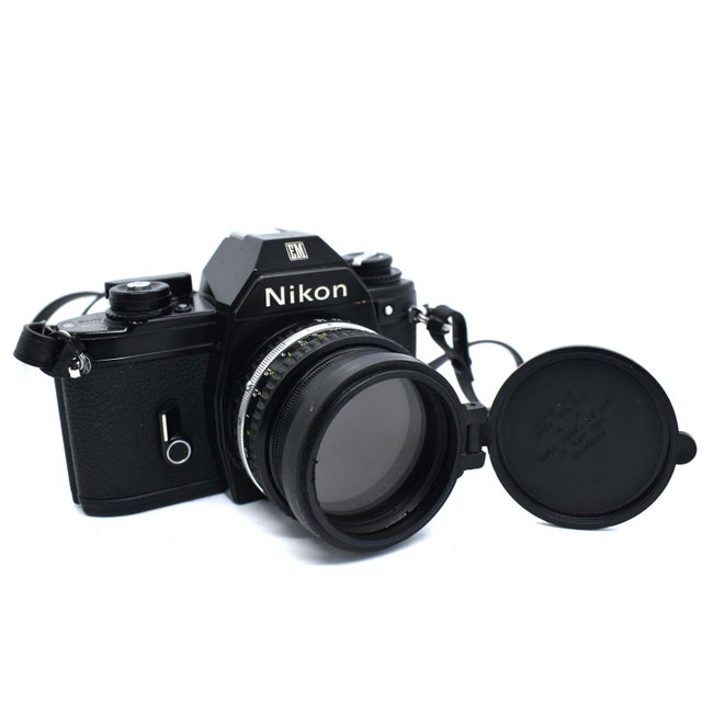 1980s 1980's Nikon Em 35mm SLR Camera Film Bundle With Lens and Power Winder For Sale - Image 5 of 10