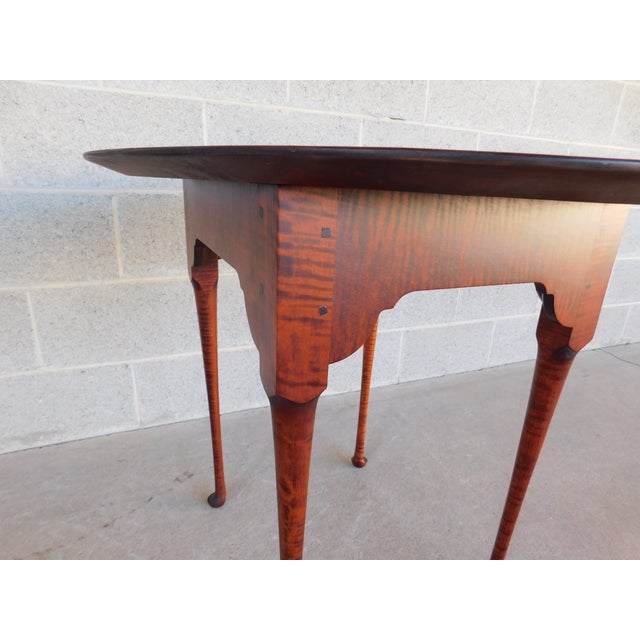 Early 21st Century Tiger Maple Queen Ann Accent Table by Great Windsor Chair Co For Sale - Image 5 of 14