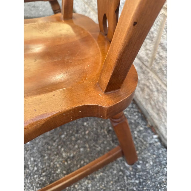 Vintage Cushman Style Solid Wood Maple Dining Chairs, Set of 6 For Sale - Image 10 of 10