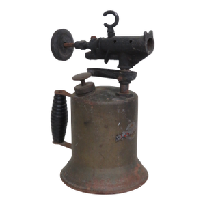 Metal Blow Torch Gas Kerosene Rustic Industrial With Wood Handle 4451b