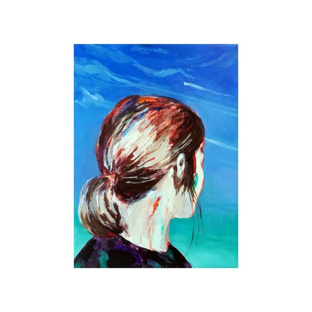 A bold exercise in contemporary figuration. This acrylic painting captures a quiet moment of intimacy. The composition...