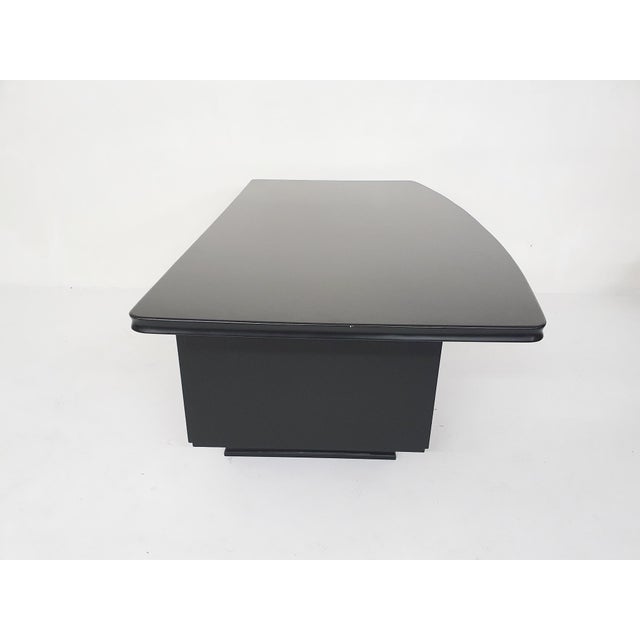 Large Black Wooden Executive Desk, 1960s For Sale - Image 10 of 18