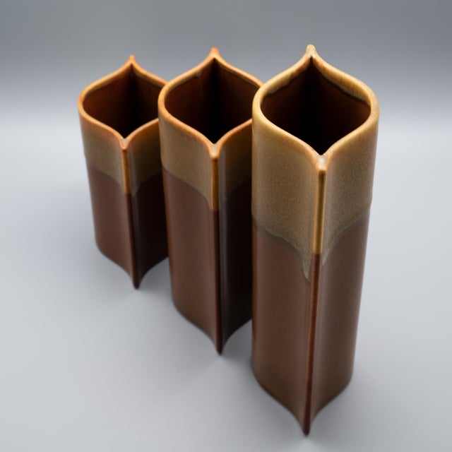 Ceramic Studio Line Pillowcase Vase Trio by Karl & Ursula Scheid for Rosenthal, Germany, 1980s, Set of 3 For Sale - Image 7 of 11