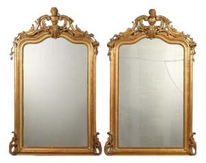 Carved and Gilded Mirrors, Set of 2