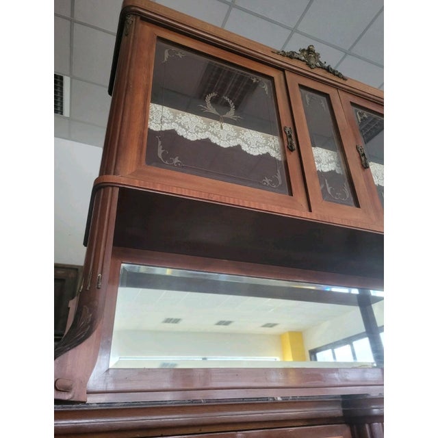 Wood Louis XVI Style Sideboard with Marble Top, 1940s For Sale - Image 7 of 13