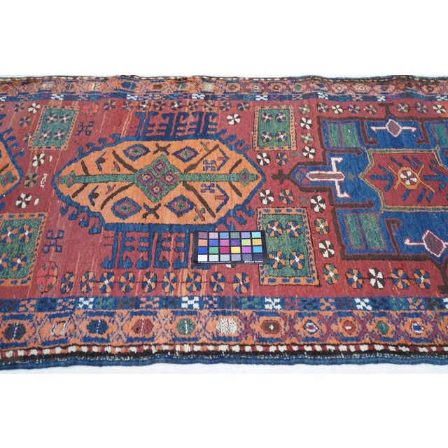 Antique Heriz Runner 3'4'' x 14'4'' For Sale - Image 10 of 11