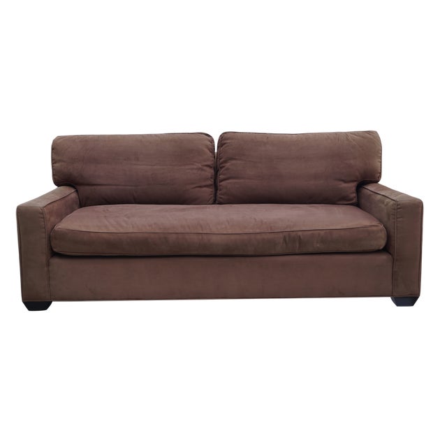 Barclay Butera Brown Microsuede Sofa Chairish