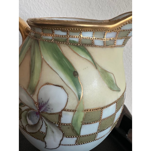 1910s Nippon Morimura Pitcher, Hand Painted Antique For Sale - Image 9 of 9