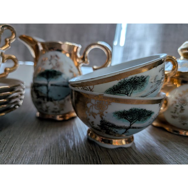19th Century Bavaria German China Demitasse Tea Set - 14 pcs For Sale - Image 4 of 6