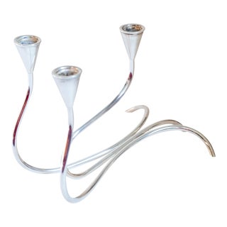 1960s Carl Christiansen Danish Modern Silver Candelabra For Sale