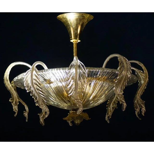 Venetian Murano Glass Chandelier or Ceiling Light, 1970 For Sale - Image 9 of 12