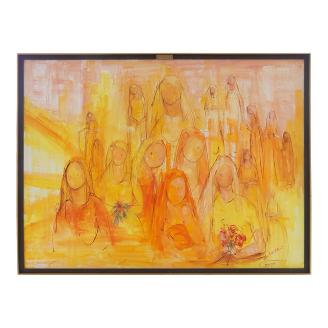 Harriet LeBell Signed Abstract Painting For Sale