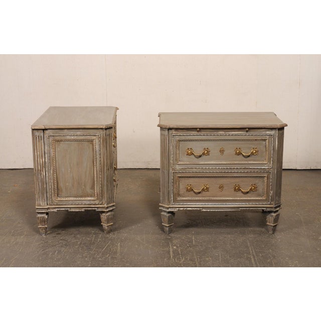 Vintage French Neoclassical Inspired Wood Nightstands With Shelf - A Pair For Sale - Image 9 of 12