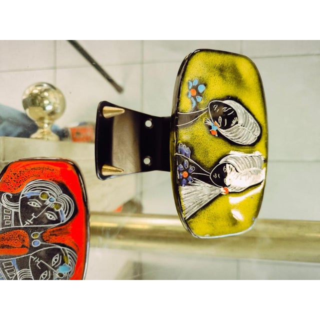 Mid-Century Modern Vintage Ceramic and Metal Coat Stand For Sale - Image 3 of 14