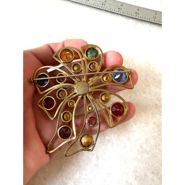 Vintage Gold Fill Rhinestone Brooch For Sale In New York - Image 6 of 6