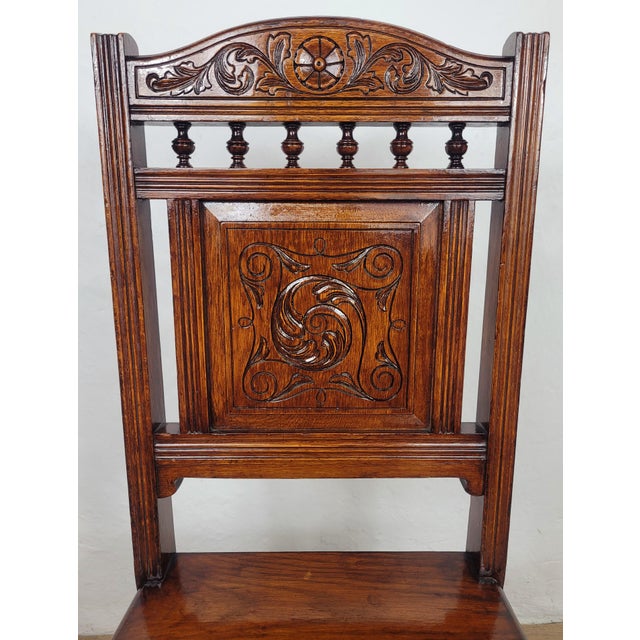 Victorian Kitchen Chair in Elm, 1900 For Sale - Image 4 of 14