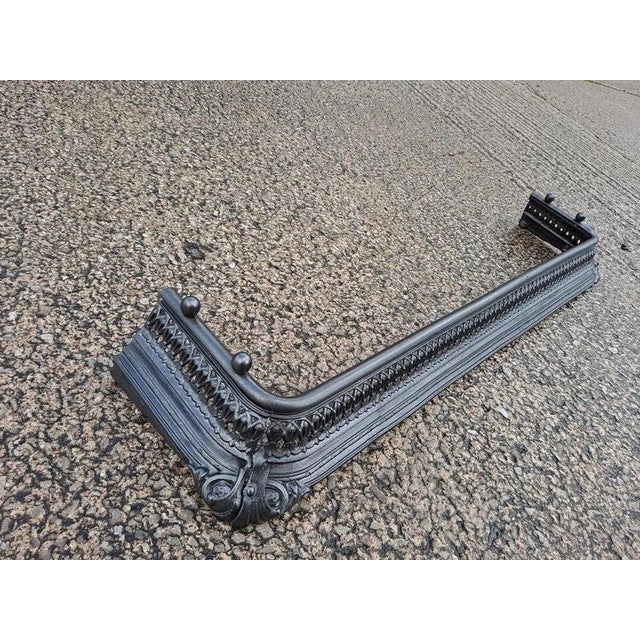 Antique Victorian Cast Iron Fireplace Fender For Sale - Image 3 of 10