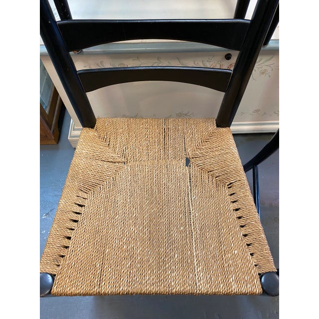 Textile 1960s Scandinavian Ladder-Back Dining Chairs, Woven Rope, Set of 4 For Sale - Image 7 of 13
