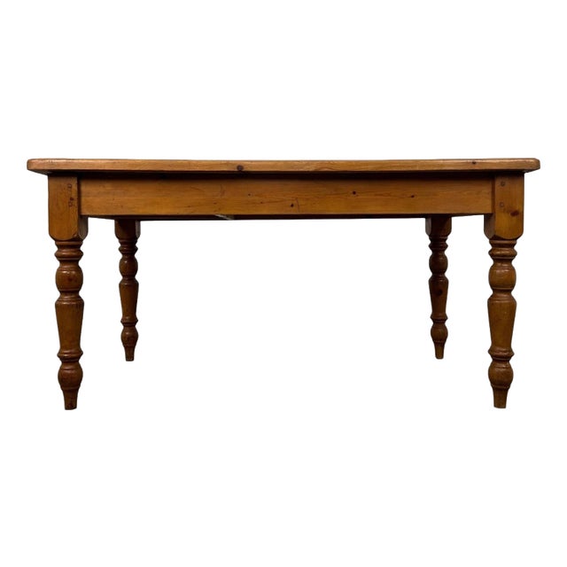 Antique English Pine Farmhouse Dining Table For Sale