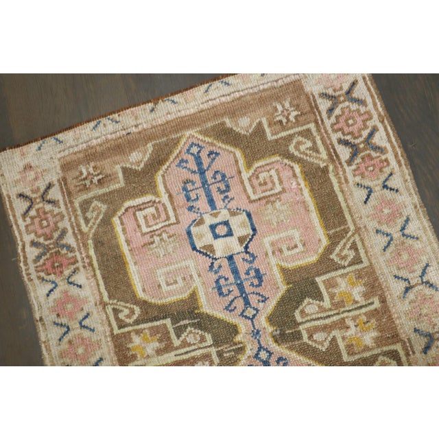 Blue Narrow Short Vintage Turkish Anatolian Runner - 2'5" x 6'9" For Sale - Image 8 of 8