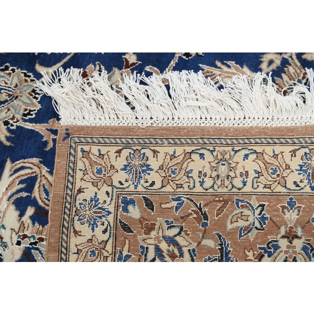 Pasargad Persian Nain Silk & Wool Rug For Sale - Image 4 of 4