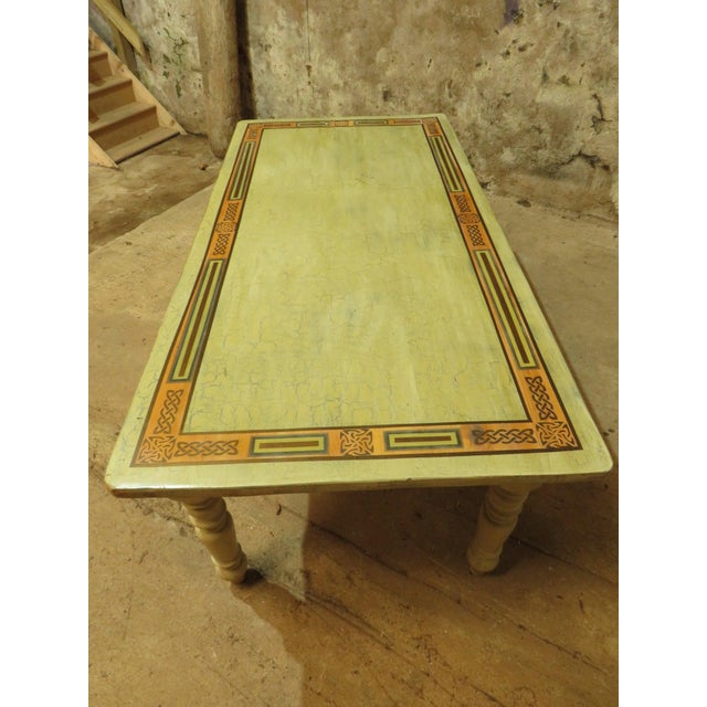 Hand Painted Celtic Viking Themed Table by Tina Turner, 1970s For Sale - Image 6 of 14