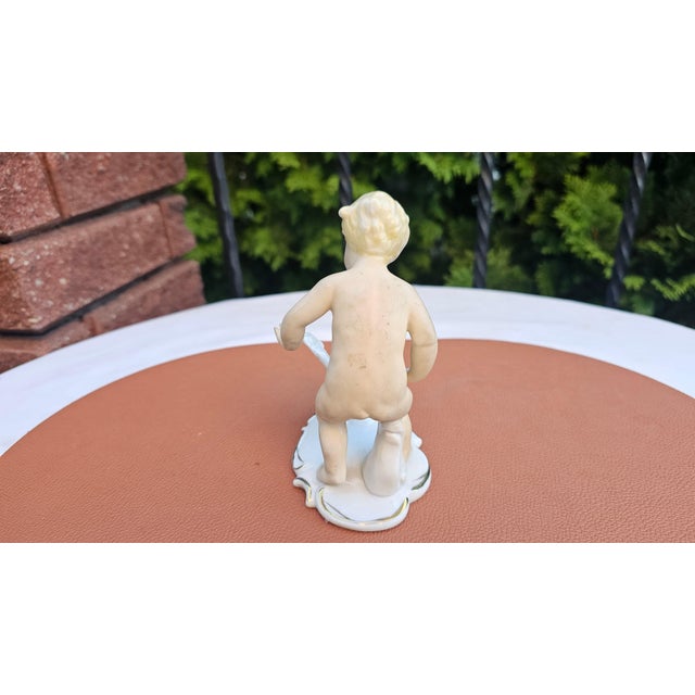 Porcelain Boy with Goose Figurine from Schaubach Kunst, 1950s For Sale - Image 9 of 11