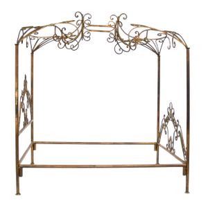 Queen Size Wrought Iron Canopy Bed in the Style of Phyllis Morris