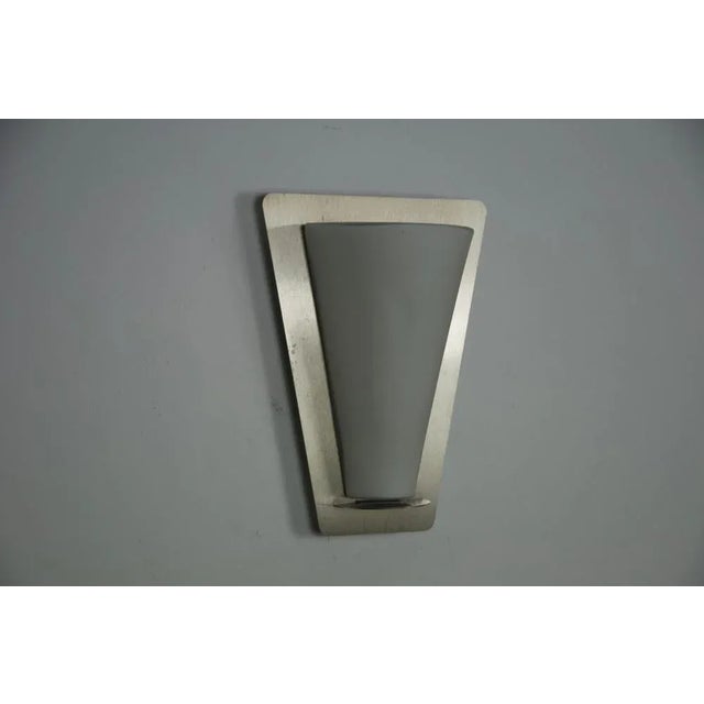 Gold Metal and Opaline Glass Wall Lamp from Glashütte Limburg, 1960s For Sale - Image 8 of 9