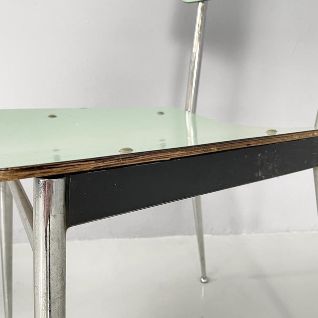 Mid-Century Italian Modern Chairs in Aqua Green Formica and Metal, 1960s, Set of 4 For Sale - Image 13 of 18