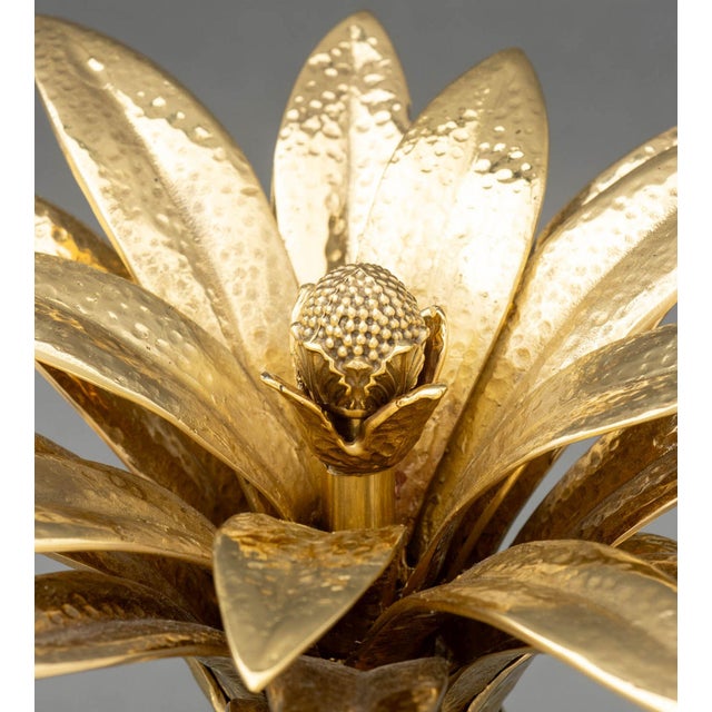 Eichholtz Pineapple Form Brass & Crystal Sculpture For Sale - Image 4 of 8