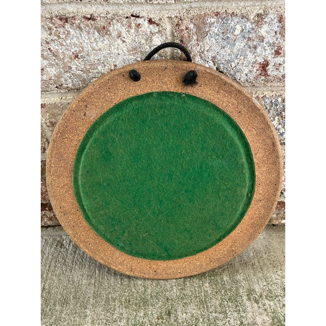 Vintage Small Ceramic Round Wall Mirror For Sale - Image 9 of 9