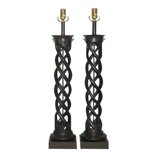 Frederick Cooper Helix Lamps Brown For Sale