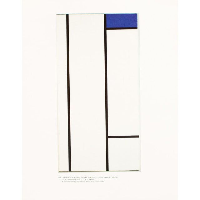 Printmaking Materials 1991 After Piet Mondrian "Composition Verticale With Blue and White", Full-Color Print For Sale - Image 7 of 8