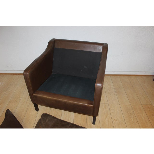 Brown Leather Armchairs attributed to Borge Mogensen, 1970, Set of 2 For Sale - Image 8 of 15