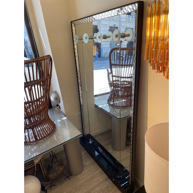 Metal Mirror with Mosaic Border and Glass Coat Hooks, 1970s For Sale - Image 7 of 18