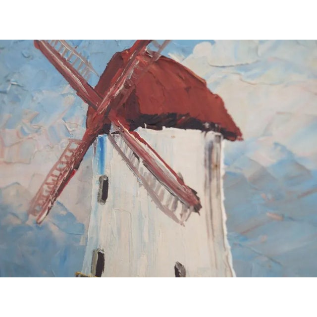 Aage Verner Thrane, The Colourful Windmill, 20th Century, Oil on Board For Sale - Image 6 of 11