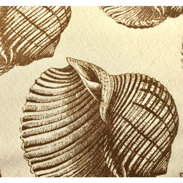 1990s Chase Lounge Cotton Canvas Shell Print in Sepia For Sale - Image 4 of 7