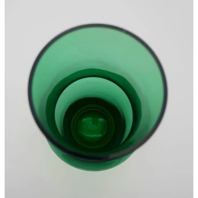 1960s Riihimäen Lasi Oy Green Glass Stem Vase by Tamara Aladin For Sale - Image 9 of 11