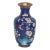 Cloisonne Brass and Enamel Cobalt Blue Flowering Tree Vase For Sale