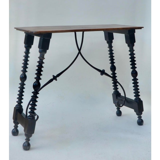 19th Century Spanish Walnut Iron Console Table For Sale In Los Angeles - Image 6 of 10