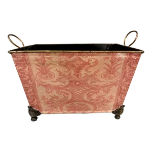 Tole Transfer-Ware Footed Jardiniere