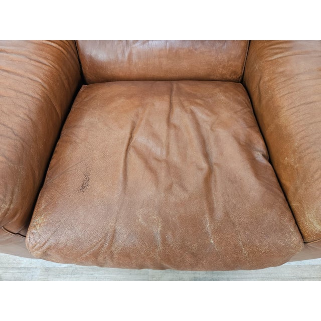 Osaka Brown Leather Armchairs by Moroso, 1980, Set of 2 For Sale - Image 14 of 18