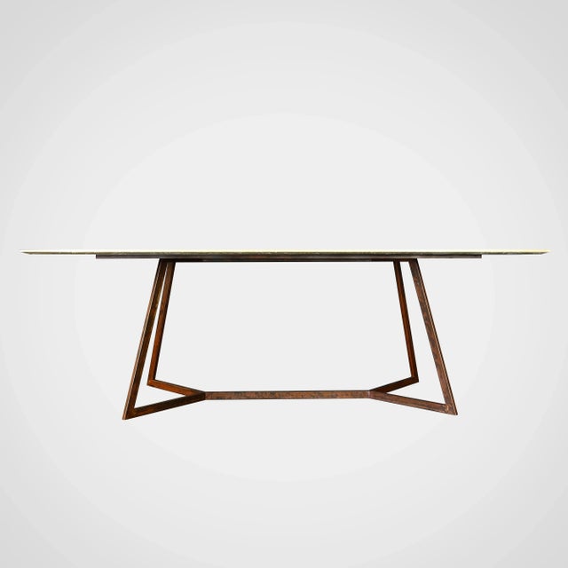 Contemporary Trapeze Tr4 Dining Table in Travertine by Nicola Di Froscia For Sale - Image 3 of 9
